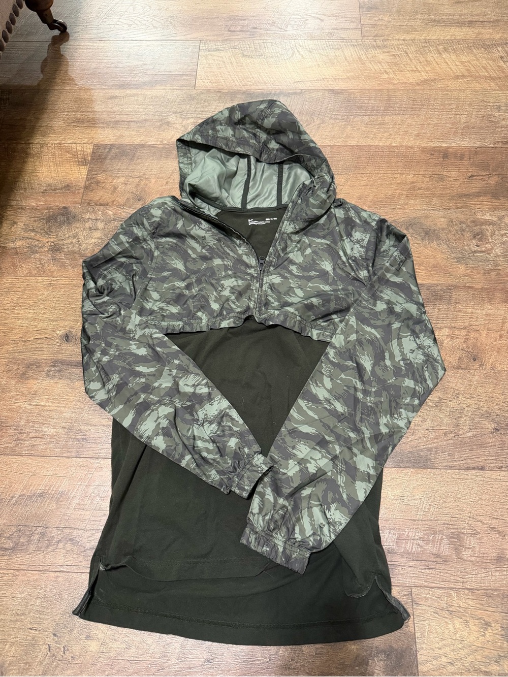 Under Armour Women's Black & Olive Camo Half-Zip Utility Jacket